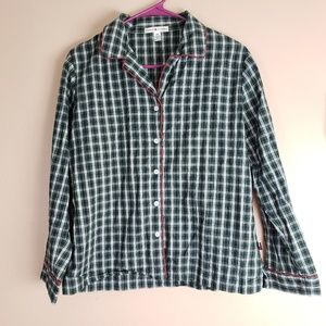 Tommy Hilfiger Plaid Sleep Shirt Size Small E19